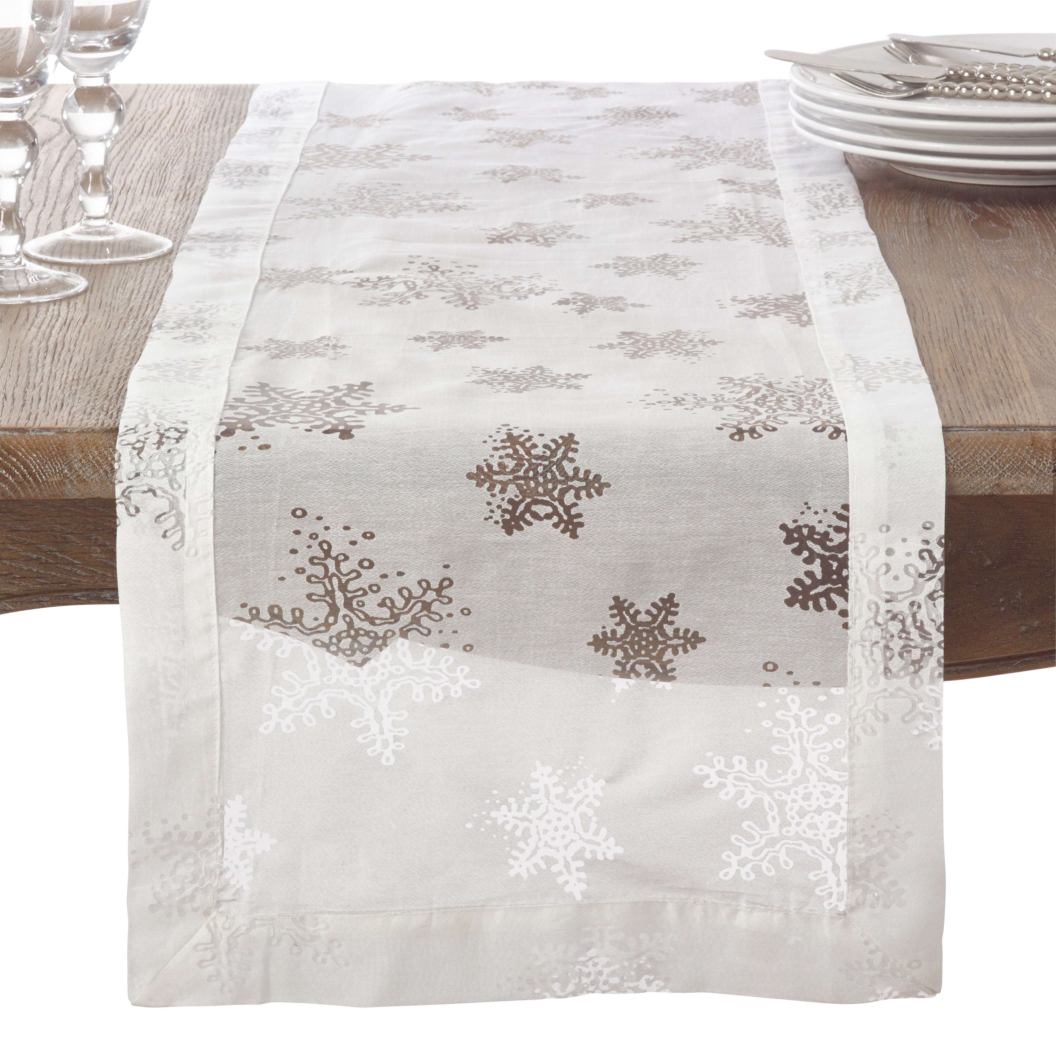 Burnout Snowflake Design Table Runner