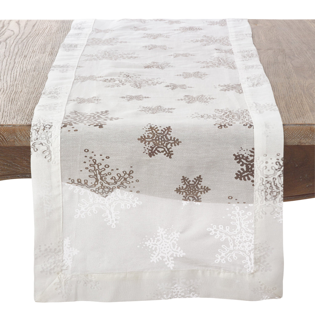 Burnout Snowflake Design Table Runner