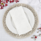 Cloth Table Napkin With Burnout Snowflake Design, Set of 4
