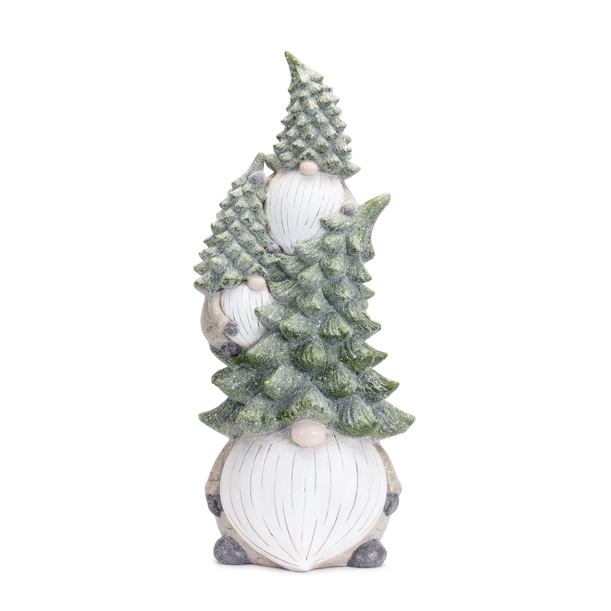 Stone Holiday Gnome Stack with Pine Tree Hat 23.25