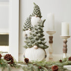 Stone Holiday Gnome Stack with Pine Tree Hat 23.25