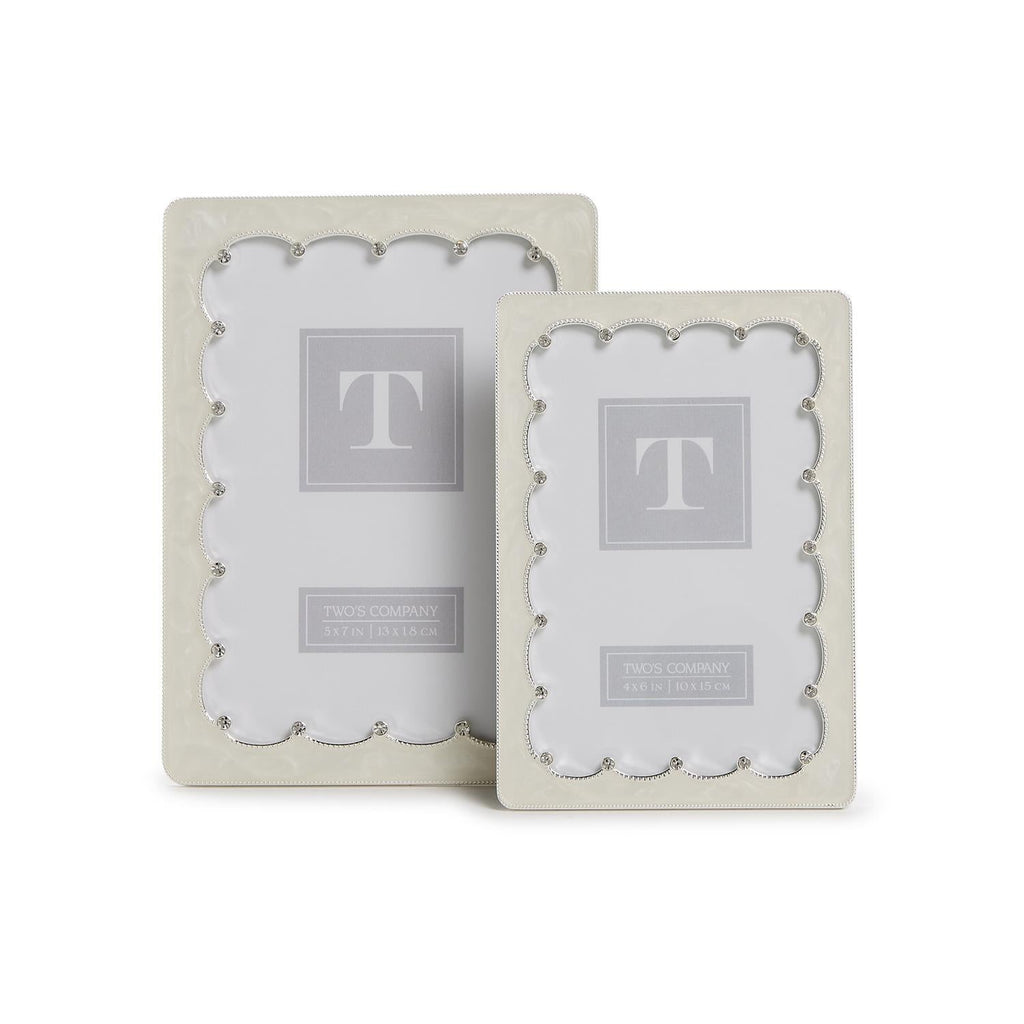 Scalloped Crystal Photo Frame Incl 2 Sizes, Set of 2