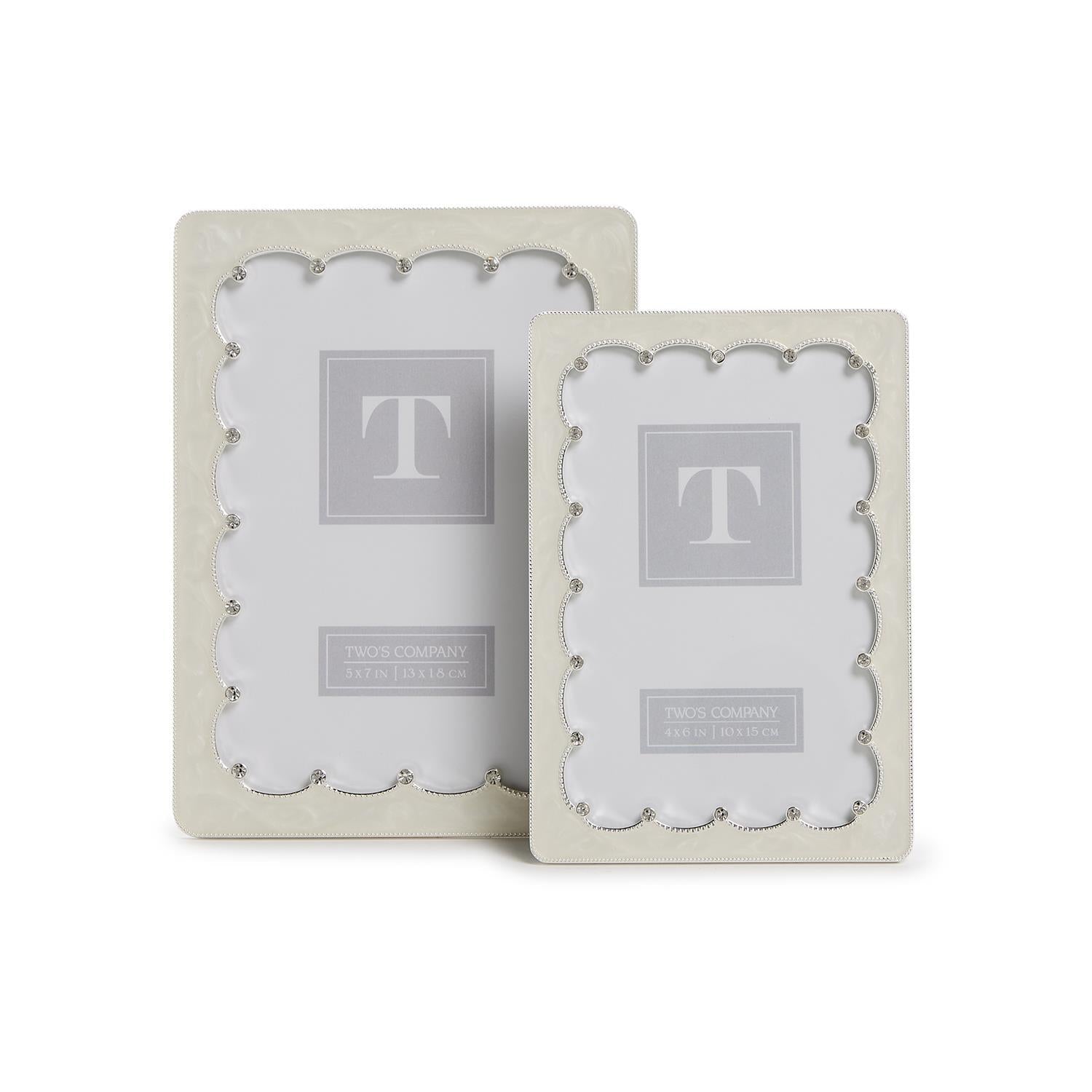 Scalloped Crystal Photo Frame Incl 2 Sizes, Set of 2