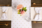 Metallic White & Gold Polka Dot Napkins, Set Of 4