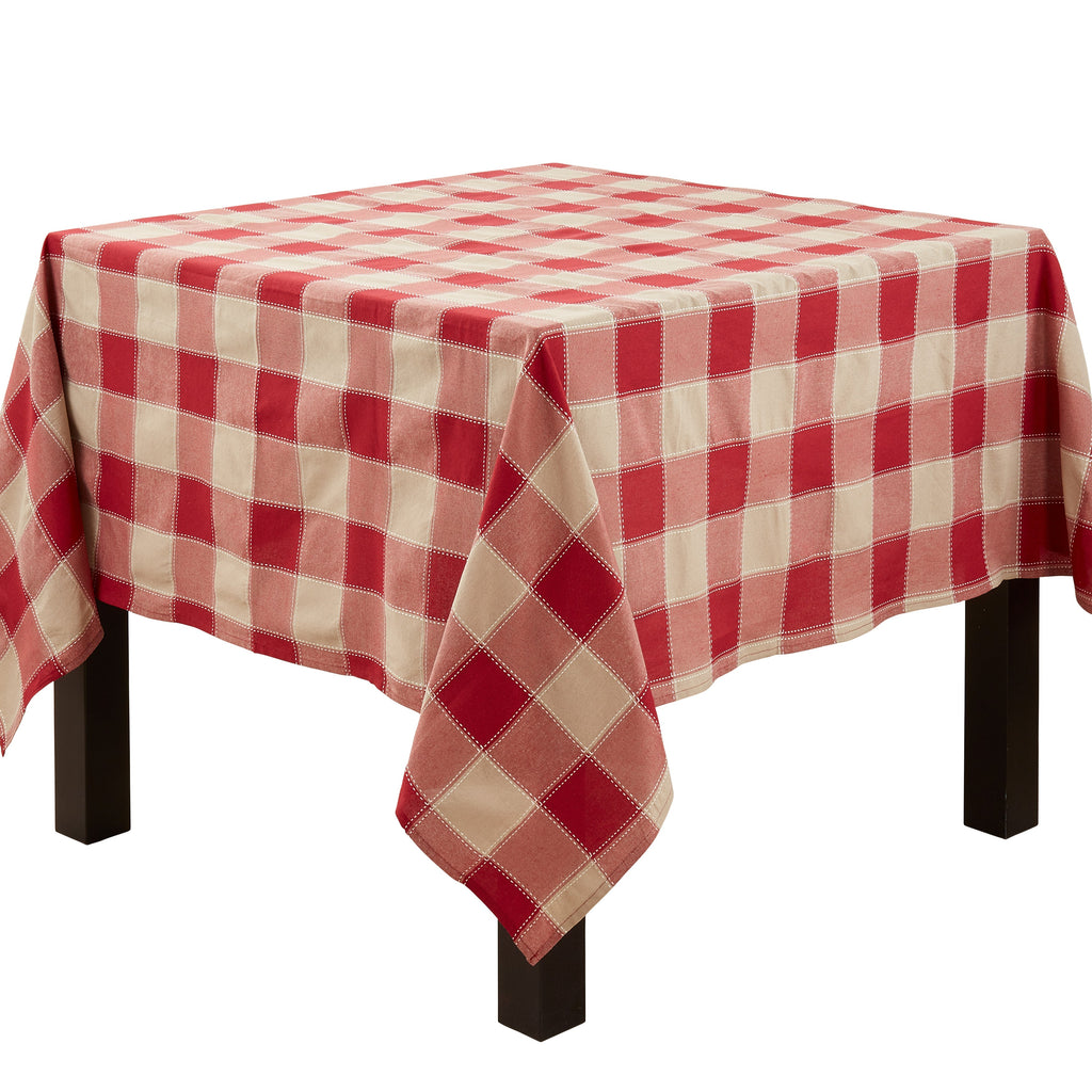 Stitched Plaid Tablecloth