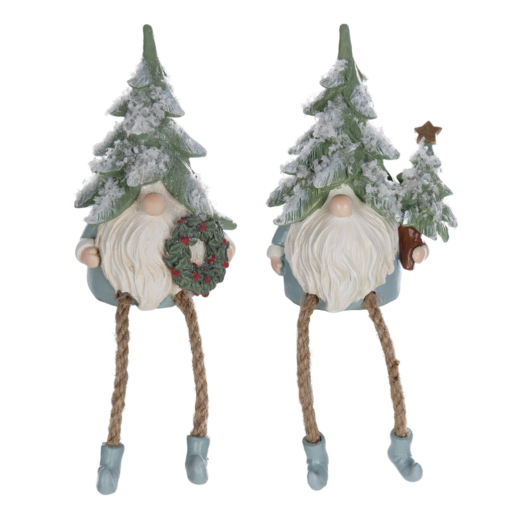 Pine Tree Gnome Shelf Sitter Figurine, Set of 6