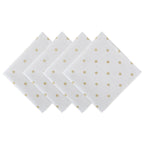Metallic White & Gold Polka Dot Napkins, Set Of 4