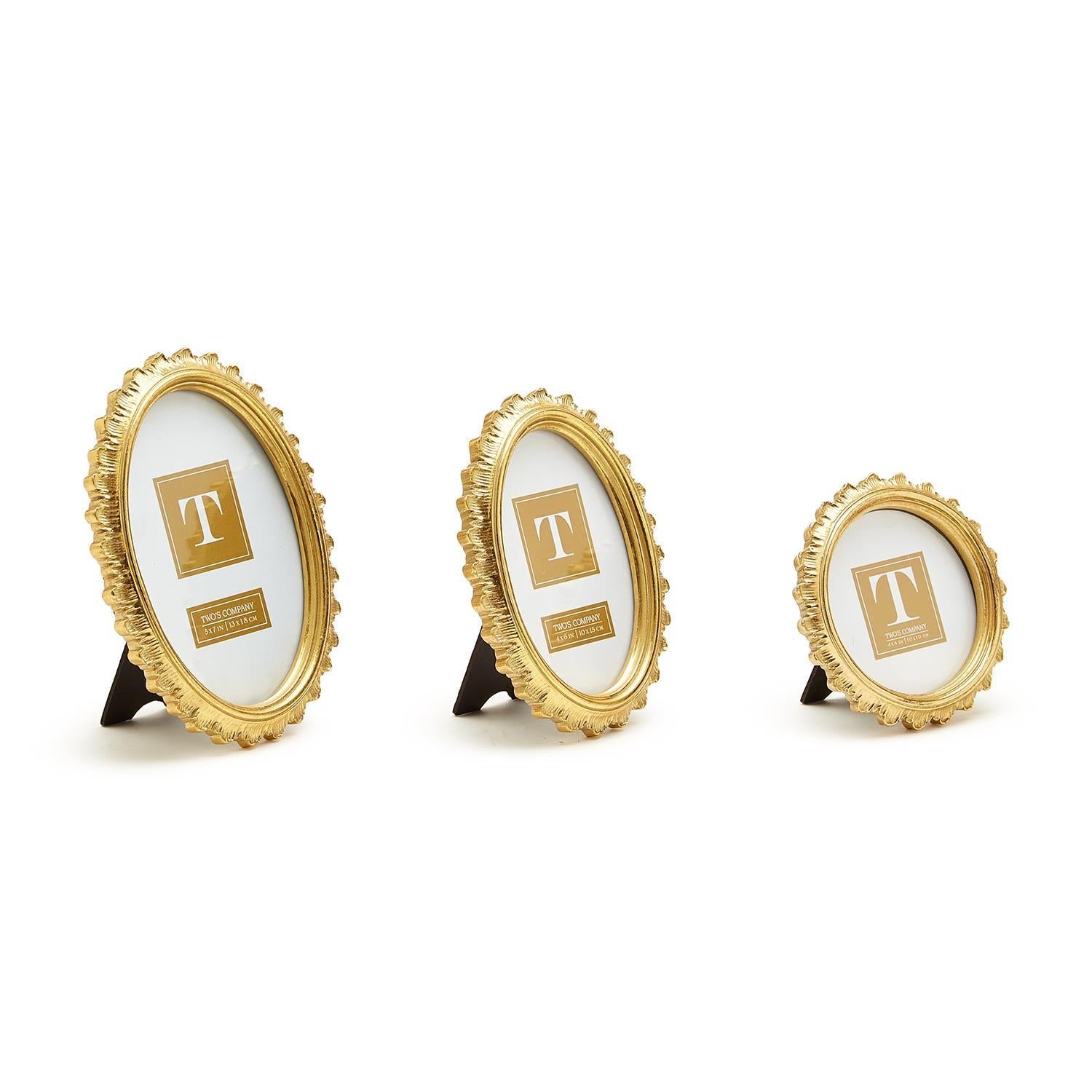 Gold Falcate Photo Frame, Set of 3