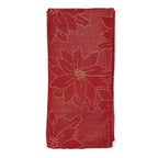 Poinsettia Design Table Napkin, Set of 12