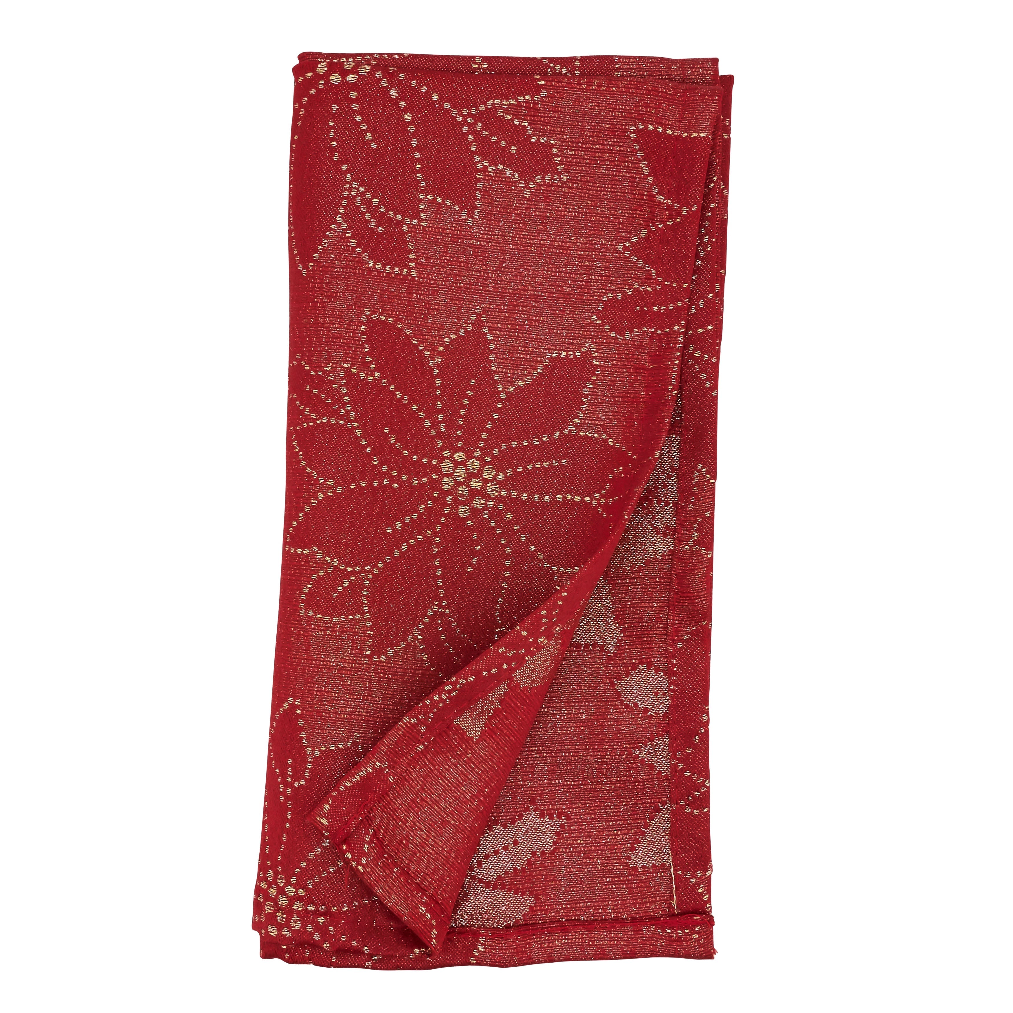Poinsettia Design Table Napkin, Set of 12