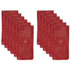 Poinsettia Design Table Napkin, Set of 12