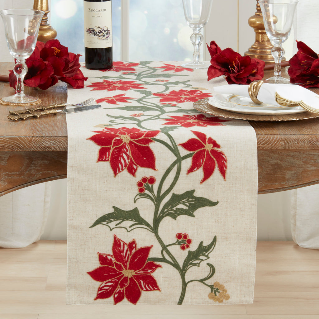 Poinsettia Vine Table Runner