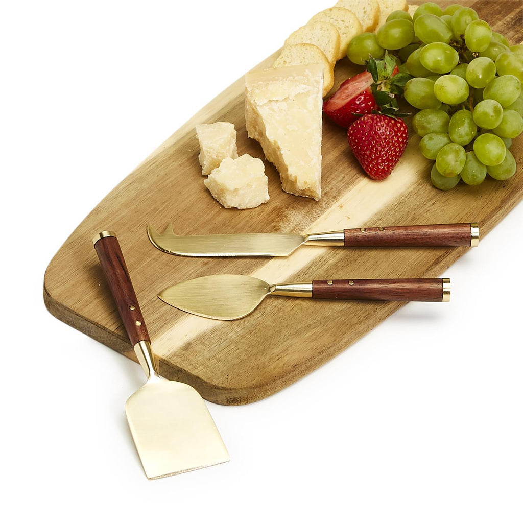 Acacia Wood Cheese Knives in Gift Box, Set of 3