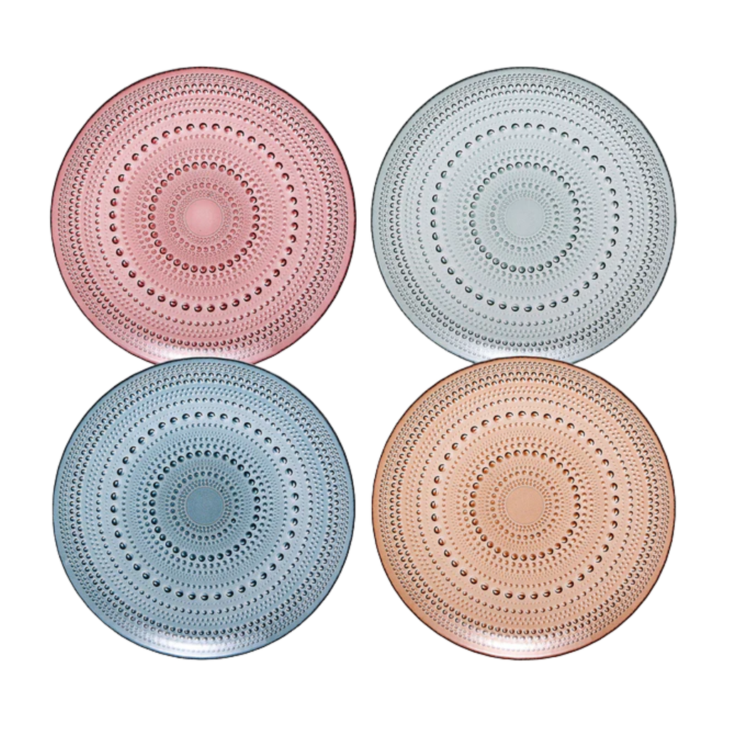 Tonal Hobnail Glass Plate, Set of 4