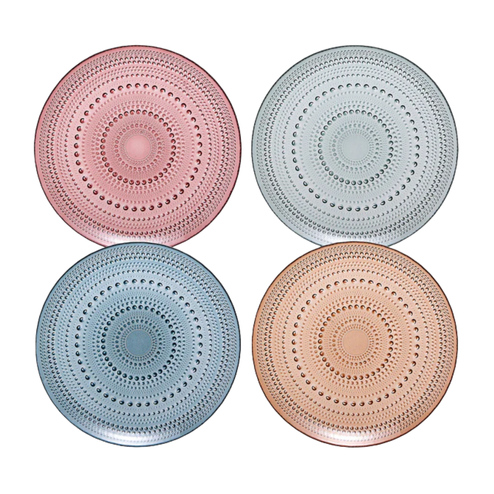 Tonal Hobnail Glass Plate, Set of 4