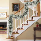 9 ft x 10 in Flocked Berkshire Spruce Garland 170 Tips Pine Cones