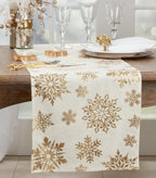 Foil Print Snowflake Table Runner