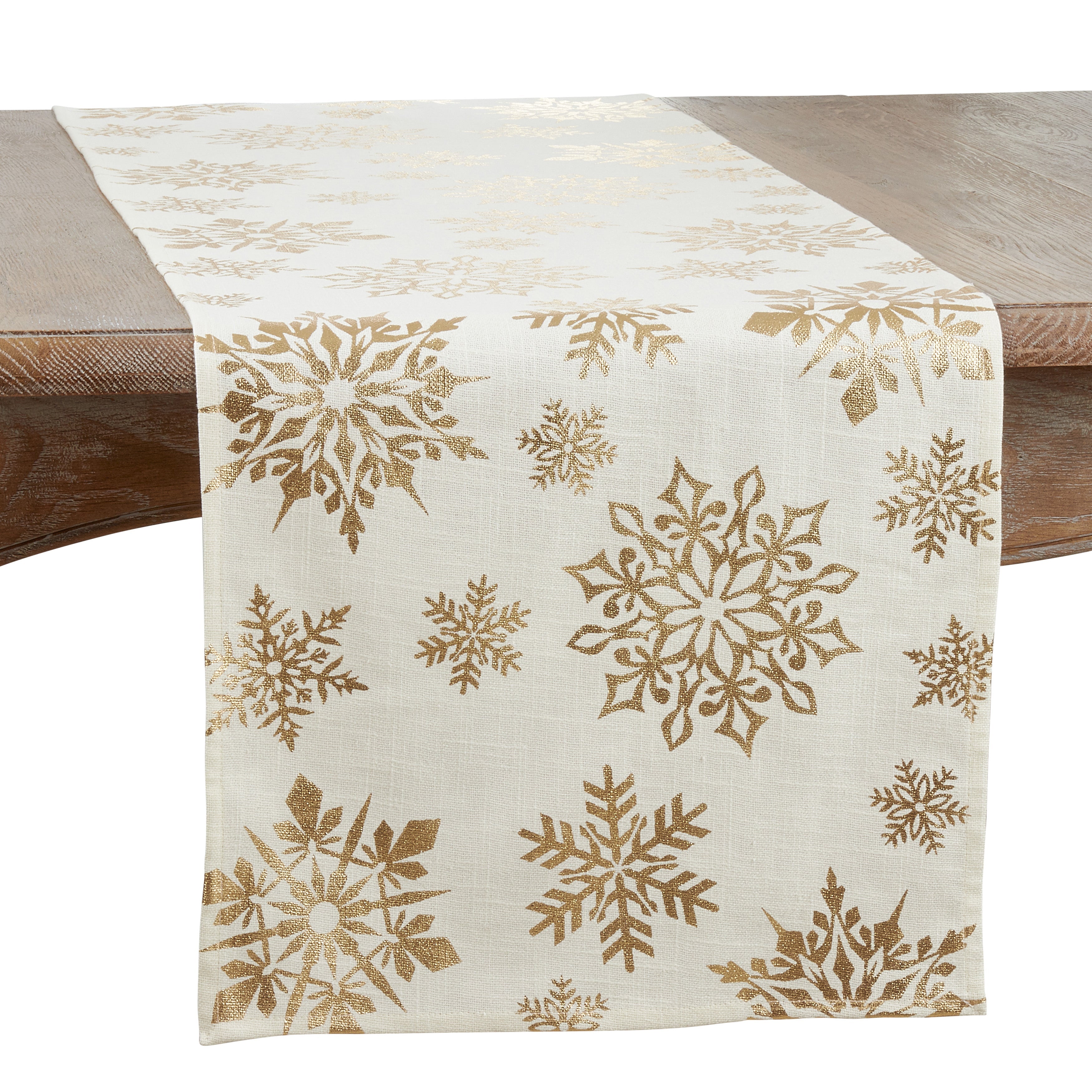 Foil Print Snowflake Table Runner