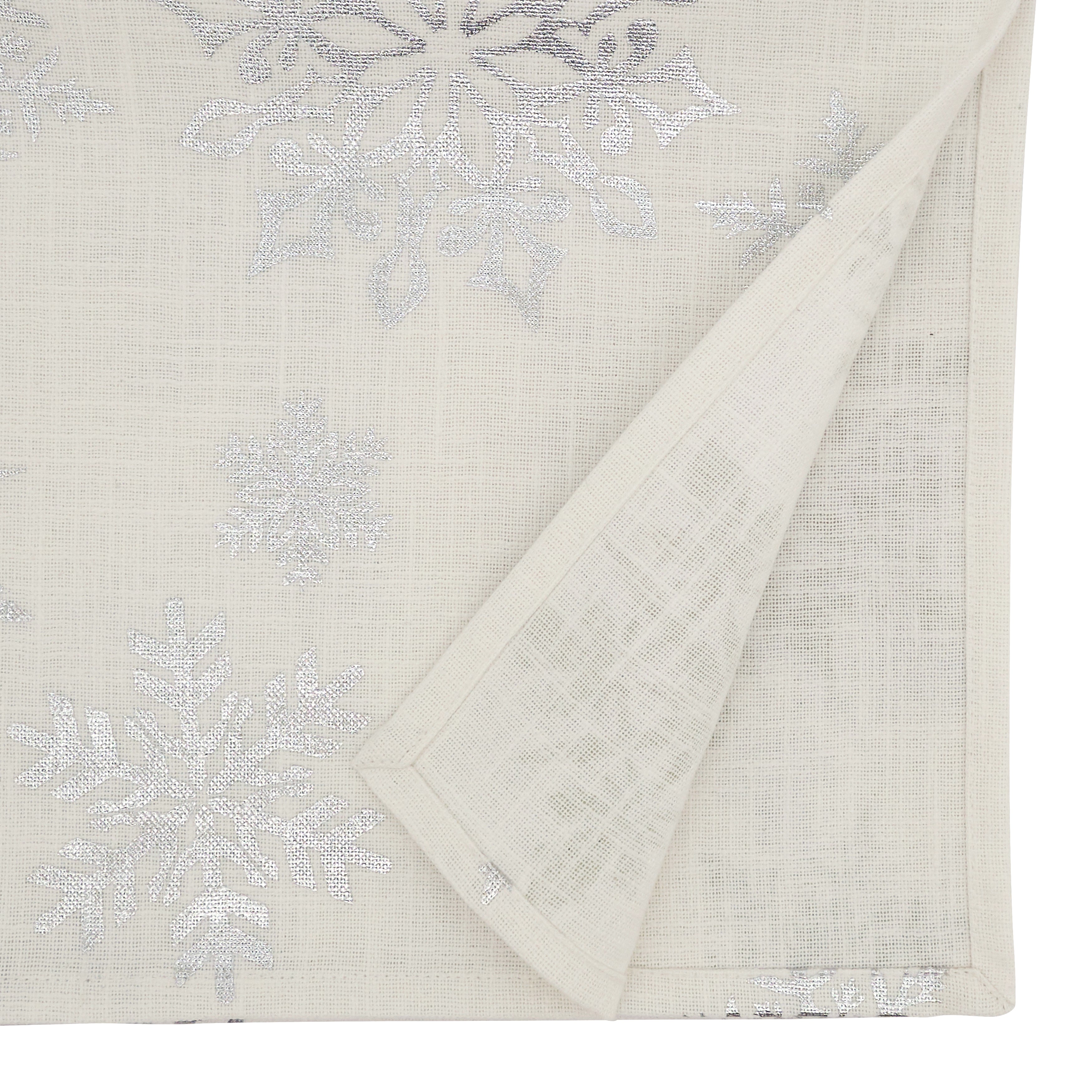 Foil Print Snowflake Table Runner