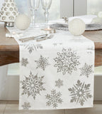 Foil Print Snowflake Table Runner