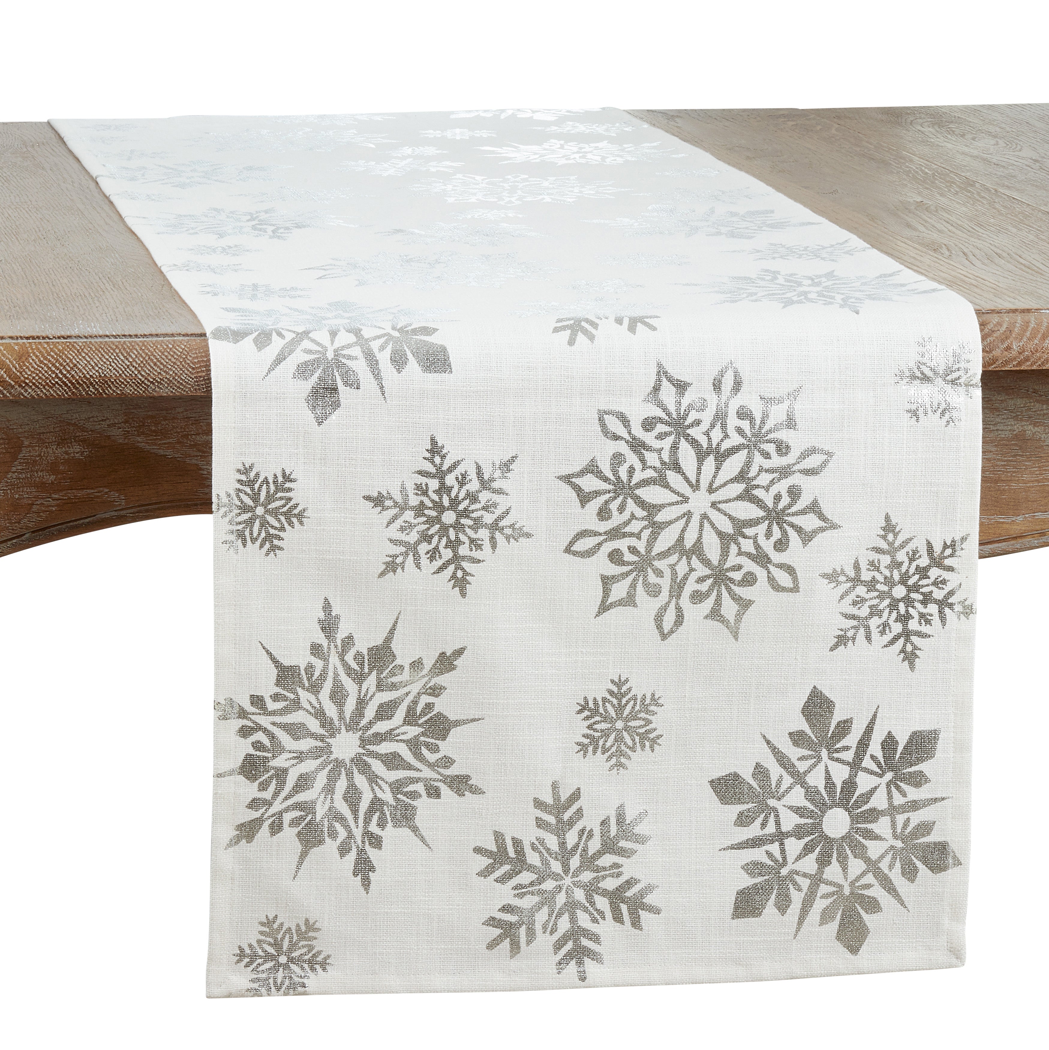 Foil Print Snowflake Table Runner
