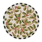 Festive Holly Leaves Beaded Placemat, Set of 4