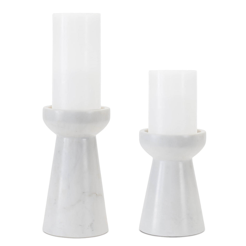 Modern Marble Candle Holder, Set of 2