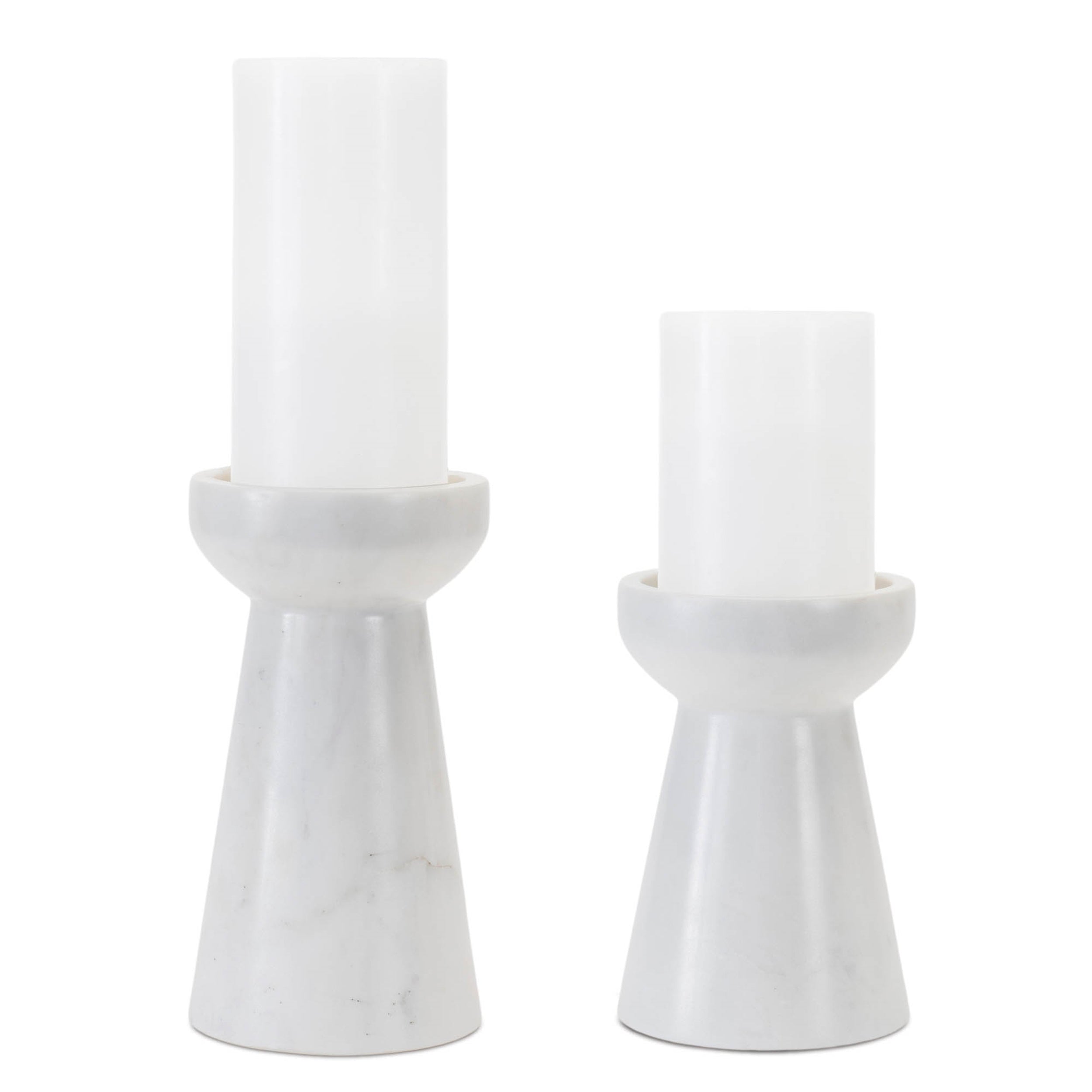 Modern Marble Candle Holder, Set of 2