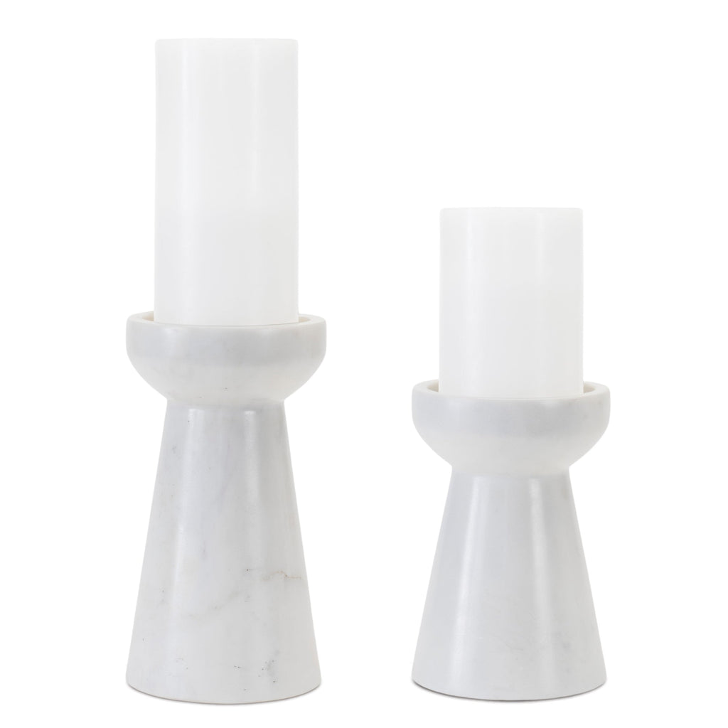 Modern Marble Candle Holder, Set of 2
