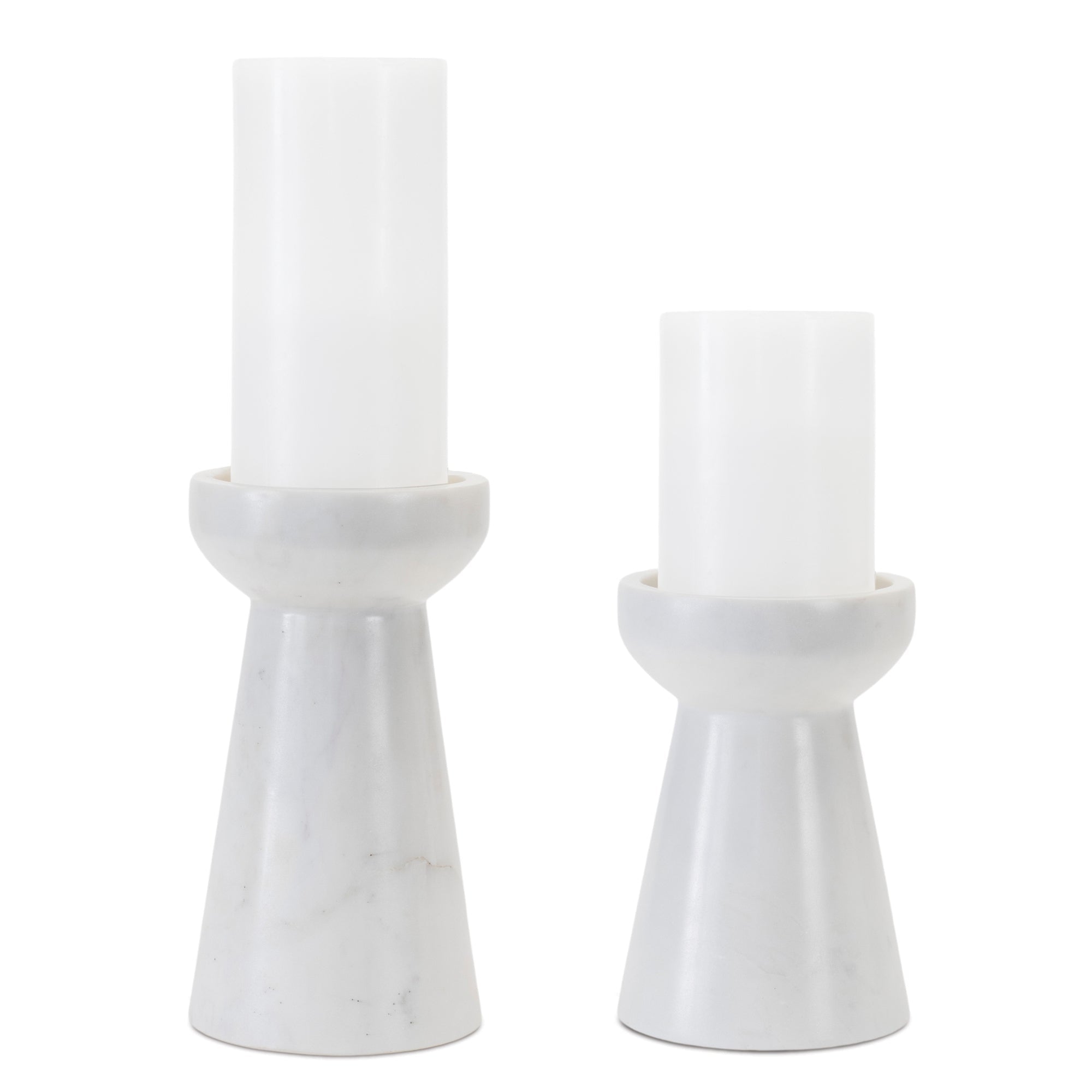 Modern Marble Candle Holder, Set of 2