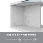 Kobe Modern Faux Marble Veneer Coffee Table with Shelf by Furniture of America