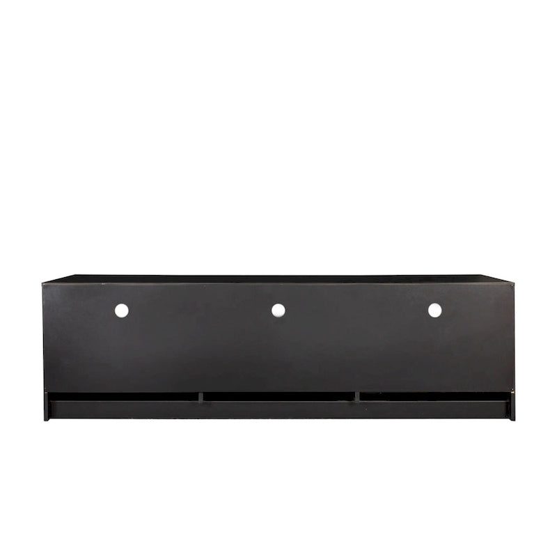 Black Modern Minimalist TV Stand Storage Cabinet 3 Drawers For 80 inch - 16.14 x 70.87 x 20.87