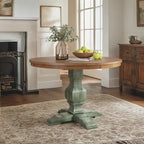 Ronda Two-Tone Round Solid Wood Top Dining Table
