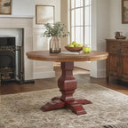 Ronda Two-Tone Round Solid Wood Top Dining Table