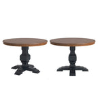 Ronda Two-Tone Round Solid Wood Top Dining Table