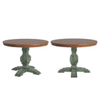 Ronda Two-Tone Round Solid Wood Top Dining Table