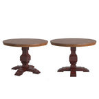 Ronda Two-Tone Round Solid Wood Top Dining Table
