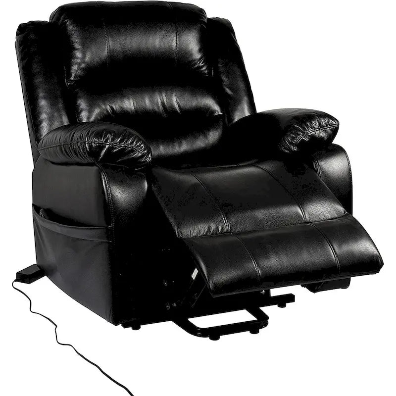 Deluxe Adjustable Power Lift Recliner Chair for Elderly Faux Leather Electric Recliner Split-Back Chair