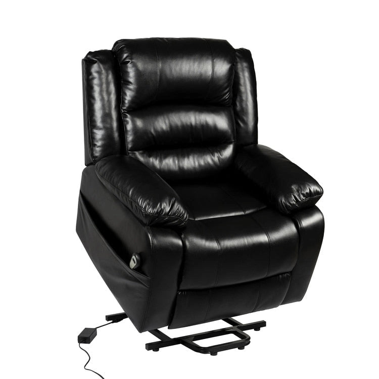 Deluxe Adjustable Power Lift Recliner Chair for Elderly Faux Leather Electric Recliner Split-Back Chair