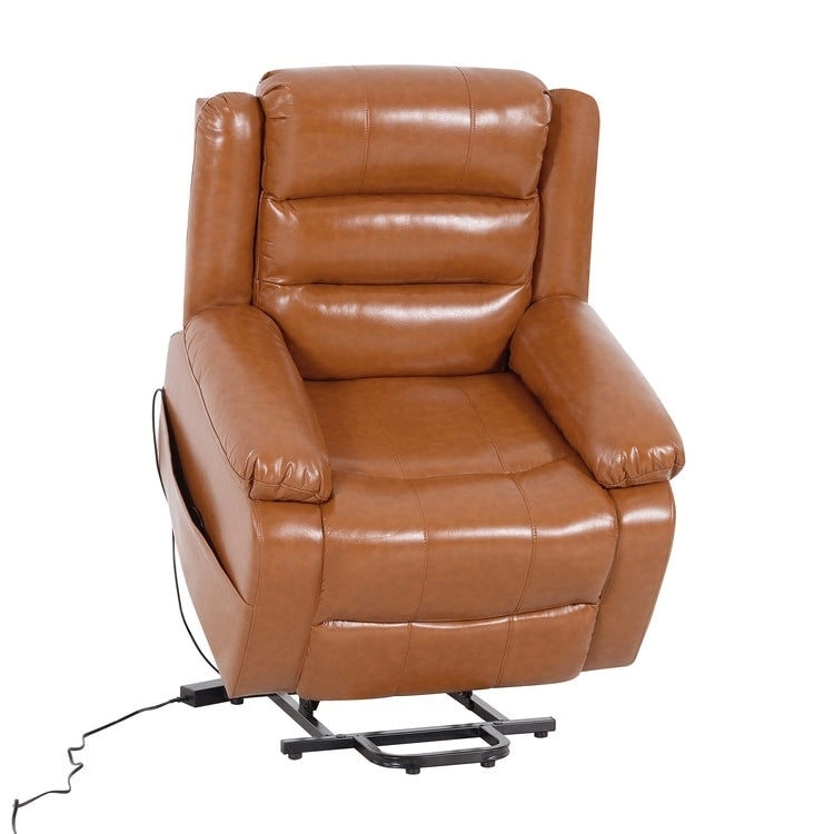 Deluxe Adjustable Power Lift Recliner Chair for Elderly Faux Leather Electric Recliner Split-Back Chair