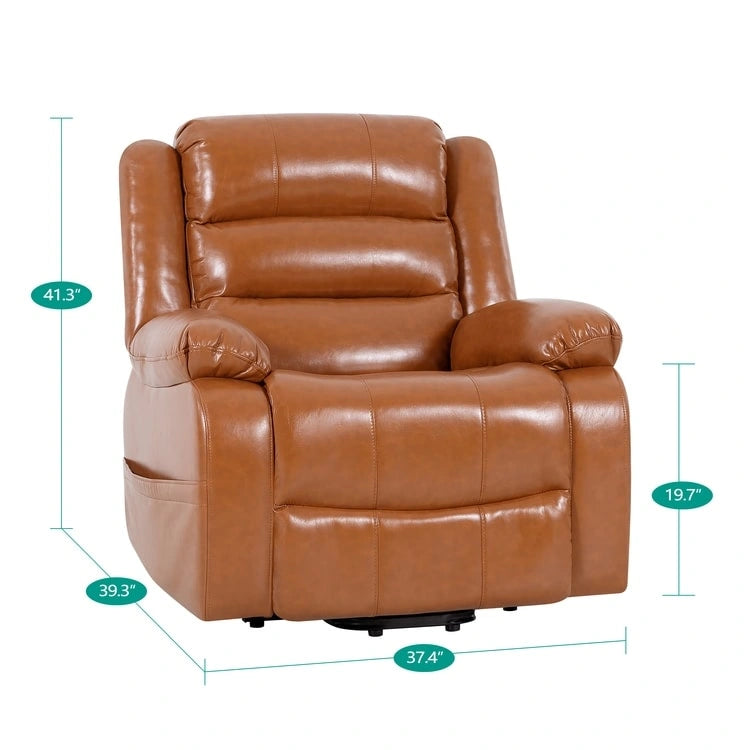 Deluxe Adjustable Power Lift Recliner Chair for Elderly Faux Leather Electric Recliner Split-Back Chair