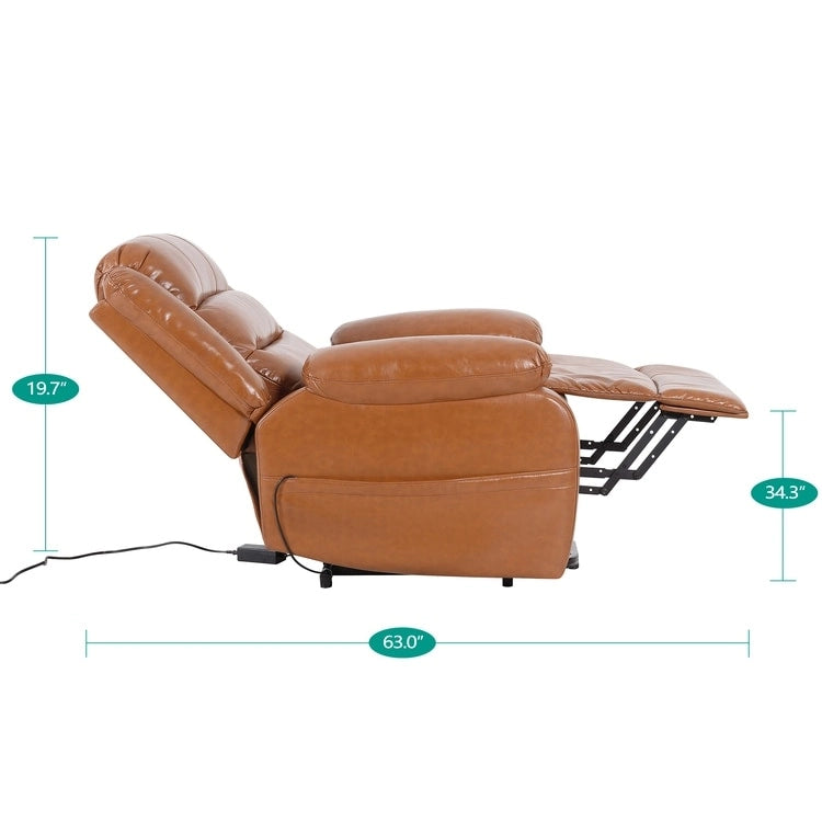 Deluxe Adjustable Power Lift Recliner Chair for Elderly Faux Leather Electric Recliner Split-Back Chair