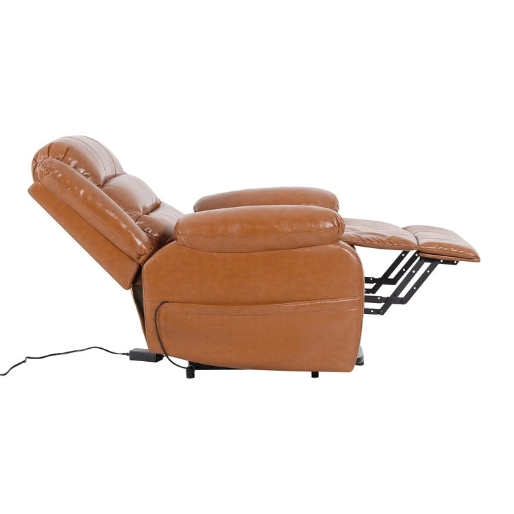 Deluxe Adjustable Power Lift Recliner Chair for Elderly Faux Leather Electric Recliner Split-Back Chair