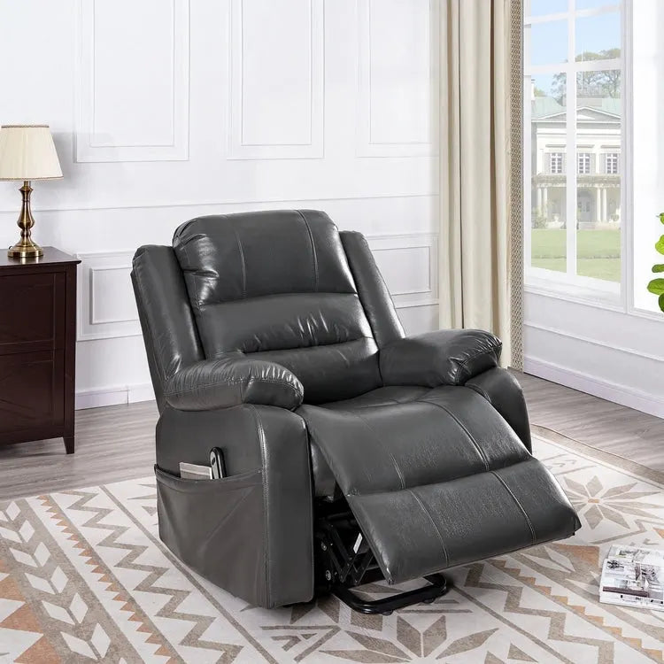 Deluxe Adjustable Power Lift Recliner Chair for Elderly Faux Leather Electric Recliner Split-Back Chair