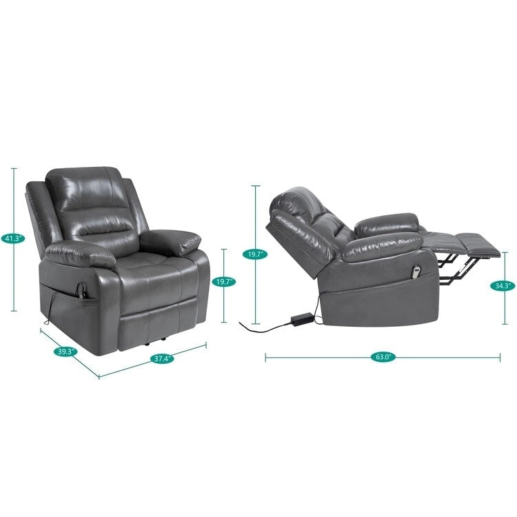 Deluxe Adjustable Power Lift Recliner Chair for Elderly Faux Leather Electric Recliner Split-Back Chair