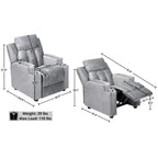 Deluxe Kids Recliner Chair with Footrest Headrest and 2 Cup Holders Microfiber Kids Recliner for Age 3+ Years