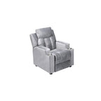 Deluxe Kids Recliner Chair with Footrest Headrest and 2 Cup Holders Microfiber Kids Recliner for Age 3+ Years
