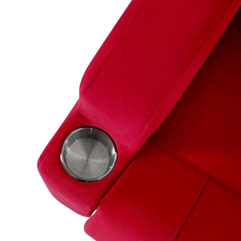 Deluxe Kids Recliner Chair with Footrest Headrest and 2 Cup Holders Microfiber Kids Recliner for Age 3+ Years