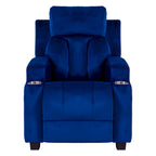 Deluxe Kids Recliner Chair with Footrest Headrest and 2 Cup Holders Microfiber Kids Recliner for Age 3+ Years