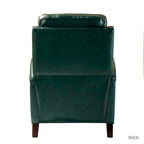 Gaspar Mid-Century Modern Genuine Leather Pushback Recliner with Wood legs Set of 2 by HULALA HOME